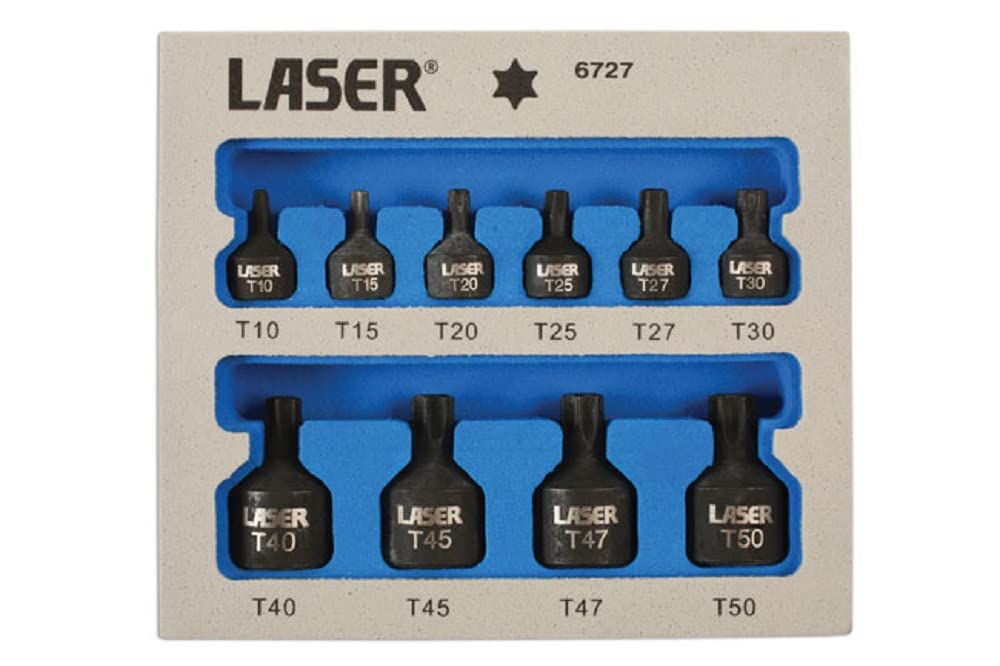 Narzędzia laserowe 6727 niskoprofilowy zestaw bitów gwiazdek 10 szt, srebrny