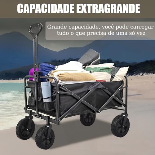 Capacidade de Carga de 100 kg, Carrinho de Carga com Grande Capacidade, Carrinho de Vagão, Carrinho