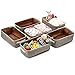 EZOWare 6pc Storage Bins Baskets, Small Folding Drawer Dresser Desktop Organizer Cubes Set with Handles -12 x 7 x 4 inch - Dark Gray