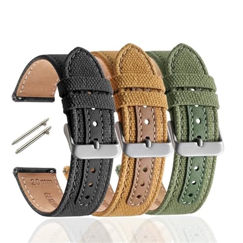 Bracelet de montre en cuir véritable et nylon 22mm pour sublimer votre style