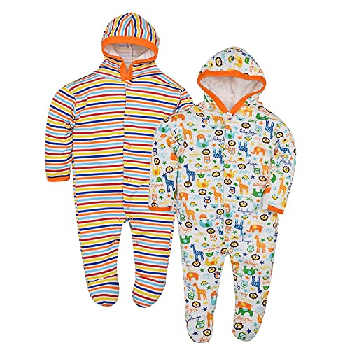 Image of Hooded Rompers /Sleepsuits /Jumpsuit /Night Suits for Baby Boys & Girls, Infants, New Borns Pack of 2 Pec