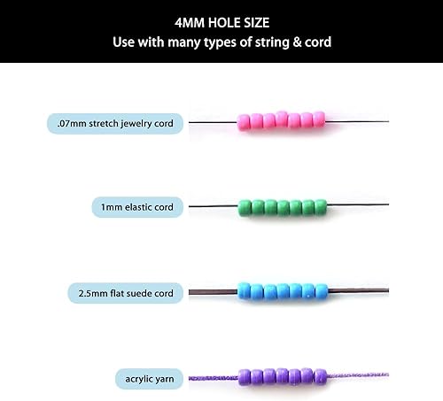 Miniatura 4 de Celestial Sky Blue & Purple - Cuentas de poni de 0.236 x 0.354 in, fabricadas en los Estados Unidos, 500 cuentas de plástico a granel para