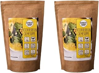 Street Soup Vorratspack 500 g Instant Protein Cremesuppen Kalorienarm Natürlich Vegan Ideal für Diät, Fasten und Detox (500g, Kichererbse)