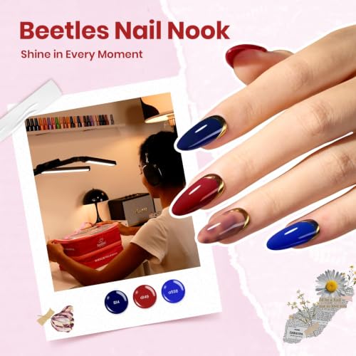Image of Beetles Gel Nail Polish Set, 119 PCS 100 Colors Gel Polish Kit with Base, Glossy Matte Glitter Top Coat, Nook Pearl Cat Eye White Red Pink Nude Colors, Soak Off UV LED Home Manicure Gift for Women