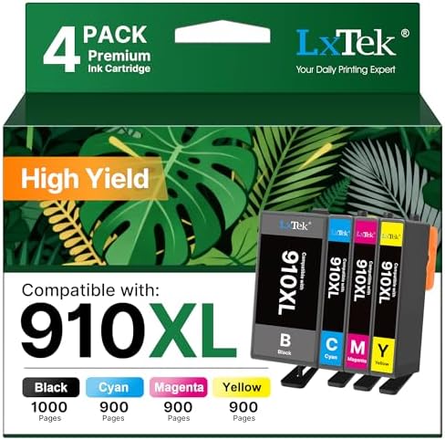 LxTek 910XL Ink Cartridges for HP Printers HP910XL Replacement for 910XL