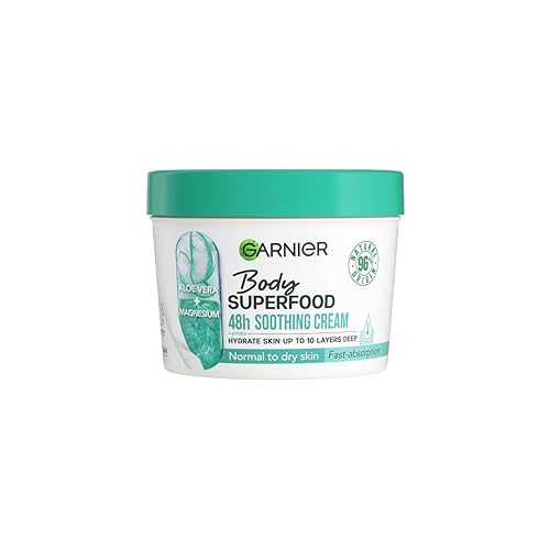 Garnier Cuidado Corporal Nutritivo para Piel Seca, Mantequilla Corporal con Aloe Vera y magnesio, para hasta 48 Horas de Humedad, Superalimento