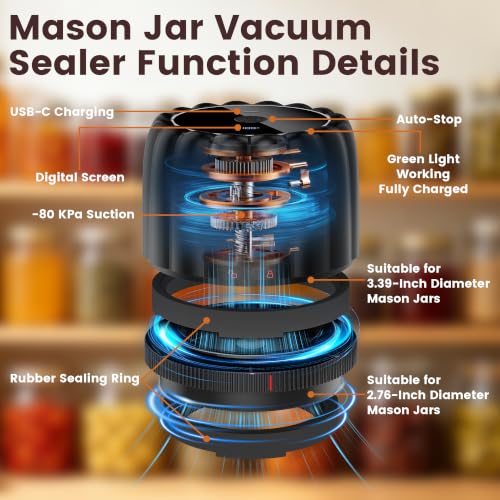 2026 Upgraded Mason Jar Vacuum Sealer