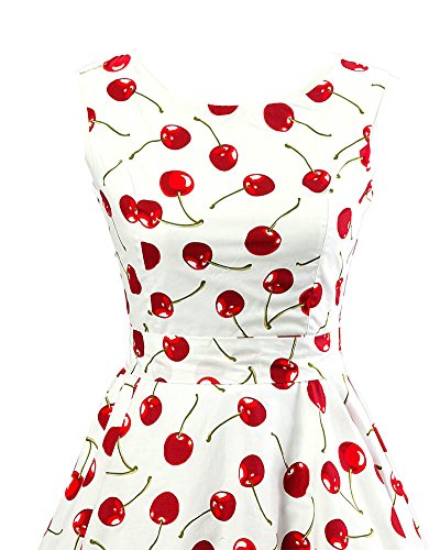 SaiDeng Donne 1950s Ciliegia Senza Maniche Swing