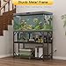 METYERRY 40 Gallon Fish Tank Stand with Power Outlets, Adjustable Aquarium Stand, Heavy Duty Terrarium Stand, Metal reptile tank stand, Suitable for Home Office,660LBS Capacity, Black