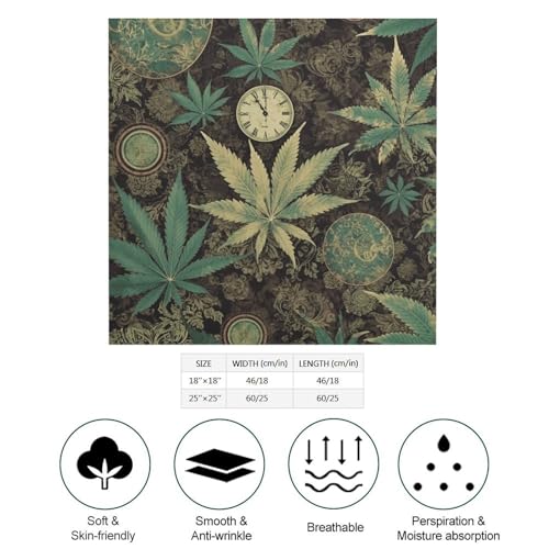 A Puff in Time Weed Marijuana Silk Scarf Fashion Satin Head Scarf Lightweight Head Scarves for Neck Silk Scarves for Women Men Boho Hair Wrap Sleeping Kerchief Bandanas Pocket Square 25" X 25"2