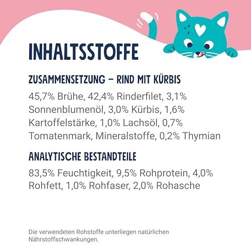 Pets Deli Saucen Menü Katzen Nassfutter Multipack Huhn, Rind & Ente, ideal für wählerische Katzen, für extra Flüssigkeitszufuhr, getreidefrei, ohne Zucker, 6x70g, Premium Qualität