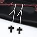 GemInspire Natural Black Onyx Cross Threader Earring, Handmade Threader Earrings For Women, Birthday Gift For Her (Black Onyx Cross)