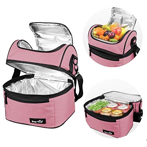 Hap Tim Sac Isotherme Repas Femme & Homme, Lunch Box Bag Femme, Glaciere Souple, 7.5L Enfant Travail PiqueNique (Rose) – vue 2