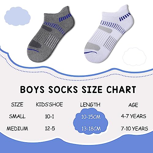 Comfoex 10 Pairs Boys Socks For Kids 4-6 8-10 6-8 Years Old Athletic Ankle Socks Short Cotton Socks With Cushioned Sole2