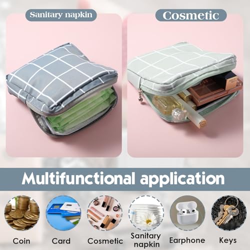 Image of Ymapinc 3Pcs Sanitary Napkin Storage Bag Period Bags for Teen Girls for School Period Pouch Portable Tampon Storage Pouch for Women Ladies with Zipper Feminine Necessities