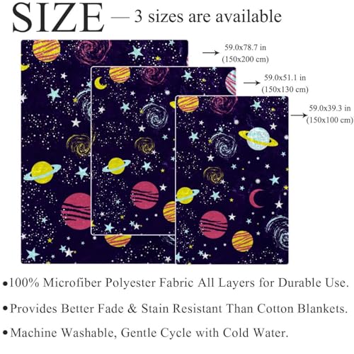 Couverture microfibre galaxie grand jeté de canapé chaud 150x200