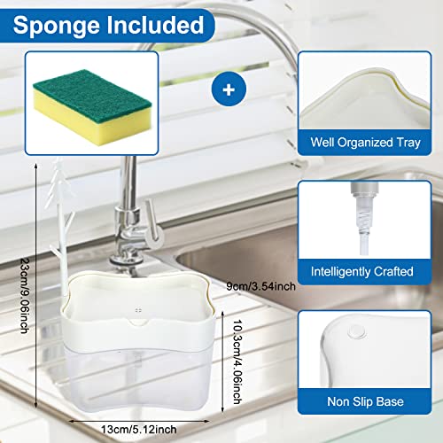Image of New 2026 Version Premium Quality Dish Soap Dispenser - Countertop Kitchen Soap Dispenser, Sink Dish Washing Soap Dispenser 13 Ounces (Sponge Included)