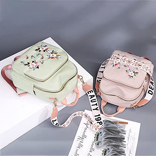 Mochila casual daypack para niñas estudiantes con bordado de flores 4