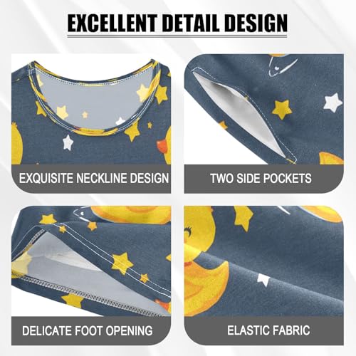 senya Short Sleeve Pajamas Sets Summer Cotton Sleepwear Duck Yellow Star4