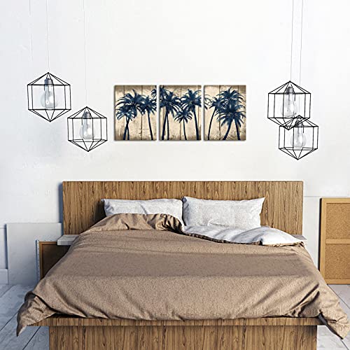 Tableau palmier RyounoArt de 3 pièces pour salon moderne - 4