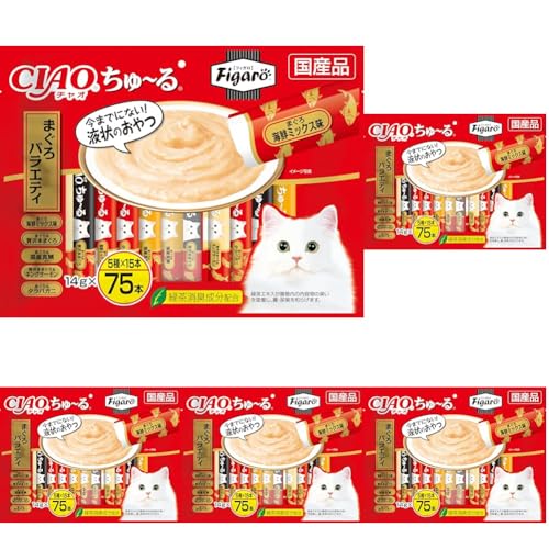 Figaro(フィガロ) CIAOちゅ~る まぐろバラエティ 14g×75本 猫用おやつ (× 5)