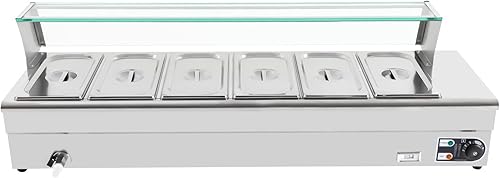 Miniatura 8 de Calentador de sopa de alimentos de 110 V, 4 sartenes, mesa de acero inoxidable de grado alimenticio, encimera comercial, cafetería de buffet,