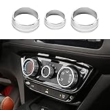 CEBAT ABS Silver Center Console Air Conditioner Headlight Switch Knobs Trim Interior Moulding Decora