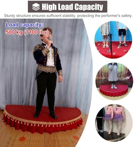 Portable Semi-Cle Singing Dance Sta Platform - Ideal Riser for Events, Performances & Spes - Lightweight Performance Deck for Indoor/Outdoor Use