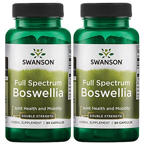 Swanson Double Strength Boswellia-Herbal Supplement Promoting Joint Support-Ayurvedic Herb for Joint Flexibility & Mobility Support-Made w/Boswellia Serrata Resin-(60 Capsules, 800mg Each) 2 Pack