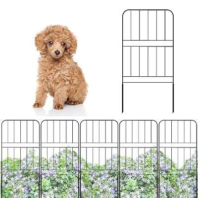 ShopLaLa Garden Fence Animal Barrier 10 Panels, Total 12in(L) x 24in(H) Wire Fence Border Panel Privacy Fence Rustproof Metal for Yard Landscape Decor, No Dig Portable Edging Outdoor Fence for Dog Pet