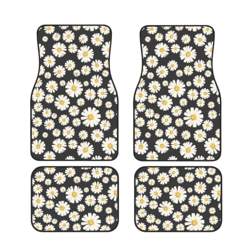 Alfombrillas de coche para viajes familiares con estampado de margaritas