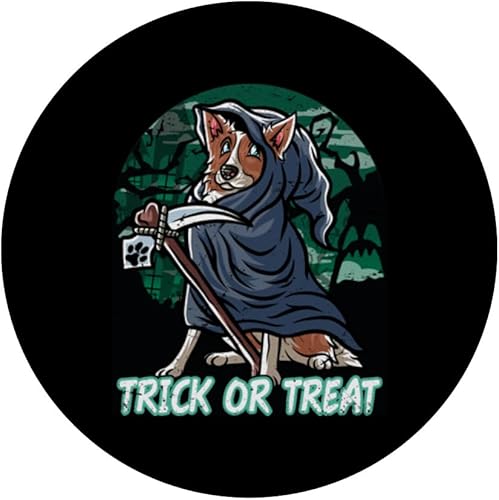 Miniatura 3 de Border Collie Happy Halloween Costume Grim Reaper PopSockets Standard PopGrip