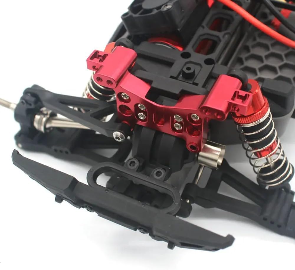 Metal Upgrade Front and Rear Shock Mounts for Hyper Go RC Car Parts, Replaces Part No. 16170＆16180 Shock Tower Parts for Hyper Go H16BM H16GT H16DR H16PL MJX 16207-16210 RC Car (F/R Gold)