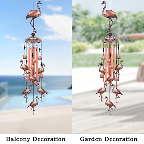Outdoor Flamingo Wind Chimes Decor Gifts For Mom, Home, Garden, Rooms, Patio, Indoor, Outdoor Flamingo Decoration, Garden Flamingos Wind Catcher, Flamingo Wind Bells, Red Copper Flamingos Wind Chimes #TOP5