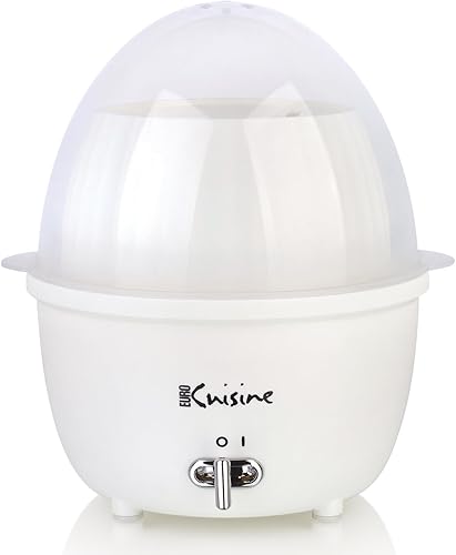 Euro Cuisine MSCX26 - Olla eléctrica para huevos y vaporizador de alimentos con apagado automático, mini olla rápida para huevos suaves, medianos y