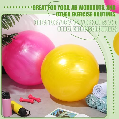Image of Leyndo 2 Pcs Exercise Ball Yoga Ball with Pump 26 Inches / 65 cm for Workout Pregnancy Stability Anti Burst Birthing Fitness Improved Posture, Balance, Yoga, Pilates, Training