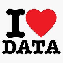 MAGNET I Love Data - White Edition Magnet Vinyl Magnetic Sticker 20 mil - Size 5"