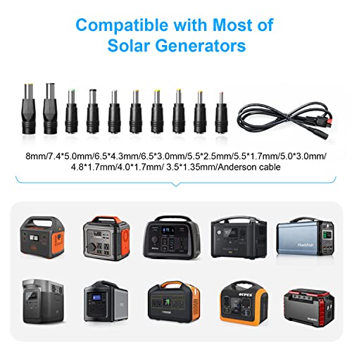 100 Watt Portable Solar Panel For Power Station, Foldable 100W Solar Panel For Camping Hiking Off-Grid Living, Monocrystalline Folding Panel Solar With 5V Usb 18V Dc Output(Blue) #TOP1