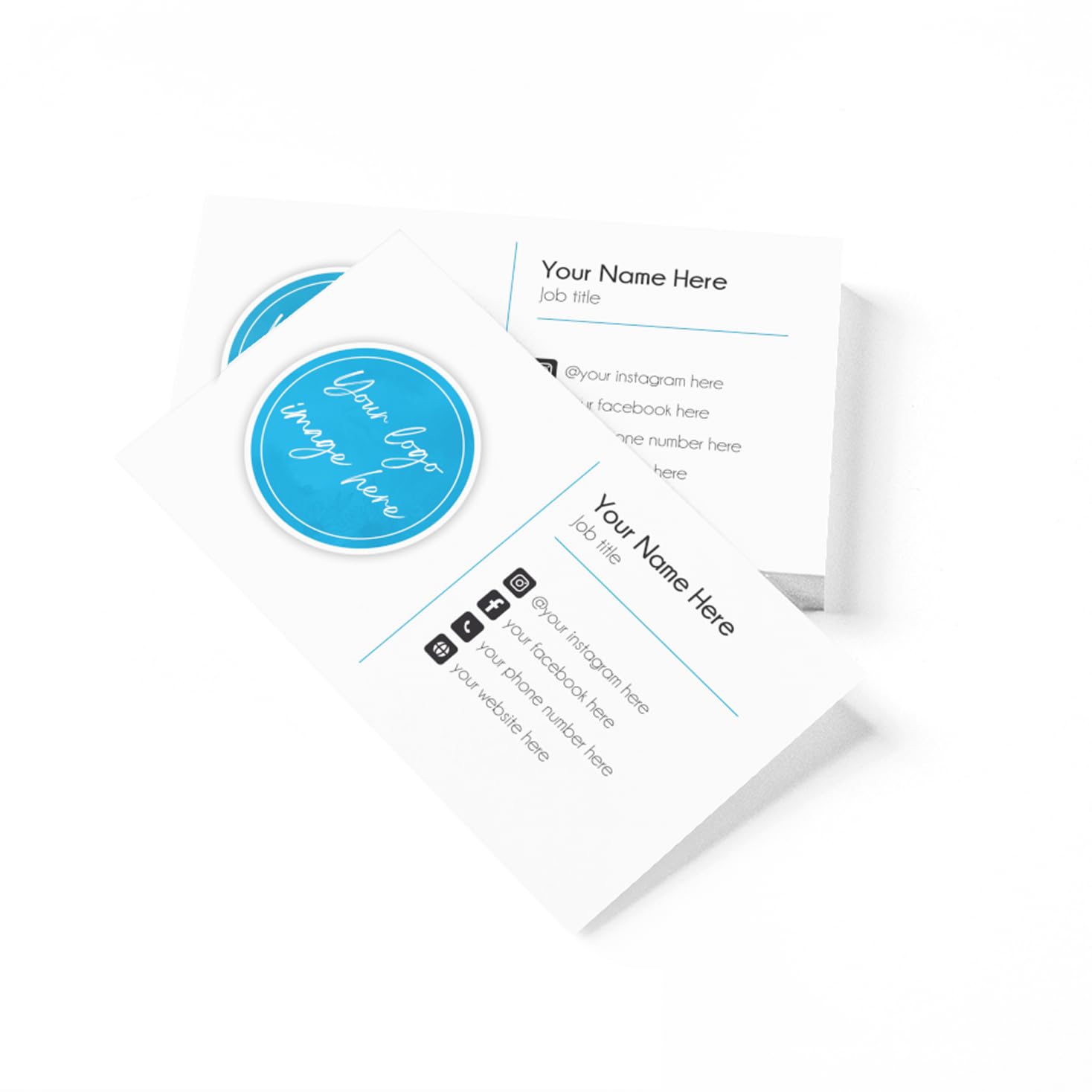 lepni.me Custom Thank You Cards for Good Customers of Small Business and Online Shop Owners with Your Name, Phone Personalized Simple Blue Design Greeting Cards for Support Gloss/Mat or Laminated