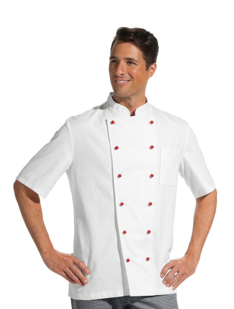Leiber Chaqueta de cocinero con manga 1/2, color blanco