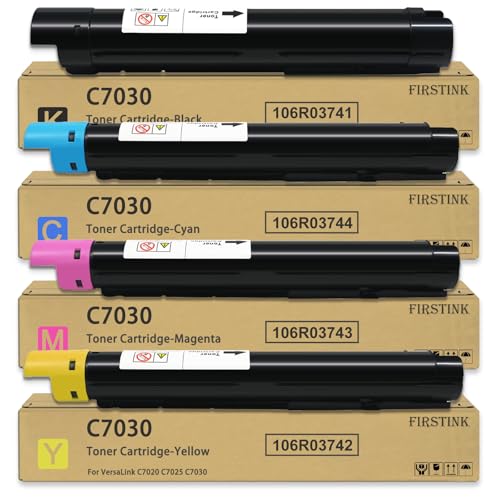 High Capacity VersaLink C7020 C7025 C7030 Toner Cartridges 106R03741 106R03742 106R03743 106R03744 Toner Replacement for Xerox VersaLink C7020 C7025 C7030 Printer Toner(4-Pack)
