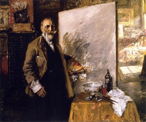 Tableau Toile Autoportrait de Merritt Chase pour Salon et Bureau Chic