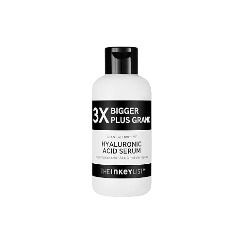 The INKEY List | 2% Hyaluronic Acid Hydrating Serum| Supersize| 3x Bigger | to Plump and Smooth Skin for All Skin Types | 100ml - 100 ml (Pack of 1) - Single