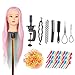 Fesjoy Tête de Mannequin avec support de pince pour tressage tête de mannequin pratique de coiffure pour coiffeur cosmétologie factice ensemble de perruqueSupport de pince