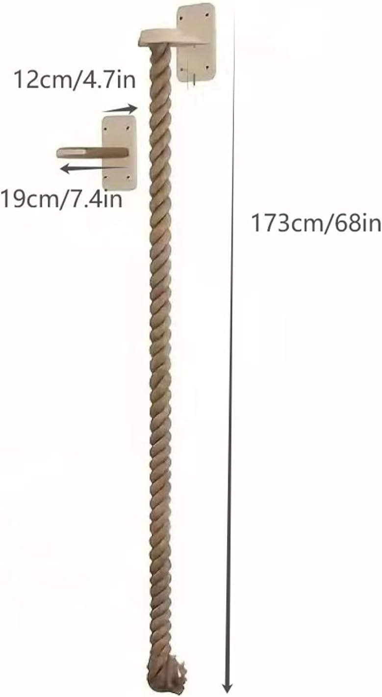 猫 クライミング ロープ | 子猫 クライミング タワー おもちゃ - ペット 爪とぎ はしご 室内 壁掛け 休憩 家具