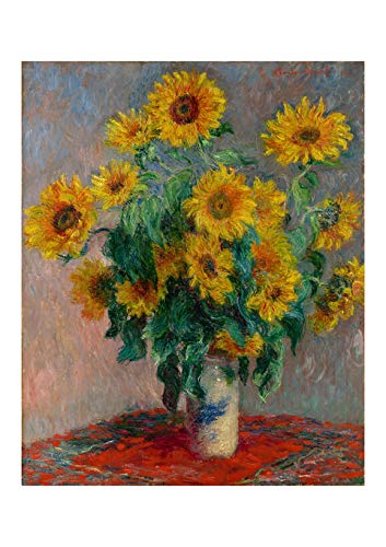 Spiffing Prints Claude Monet - Girasoles Giclée - Grande - Semi brillante...
