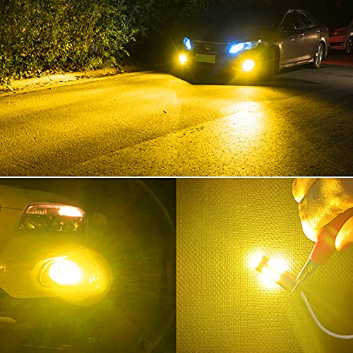 Viesyled H3 LED Fog Lights Bulbs, 80W 3000K Yellow Super Bright Led Bulbs, 4000LM 3030SMD Waterproof Auto Car Vehicle DRL Driving Fog Lights Bulbs Lamps Replacement
