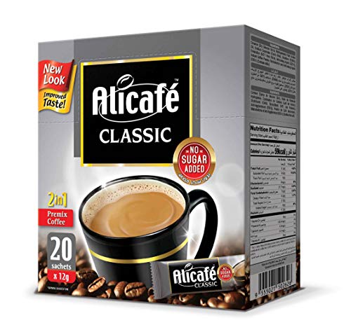 Image of Alicafe Classic 2 in 1 No Sugar Added (20 Sachets) Coffee Box, 240g