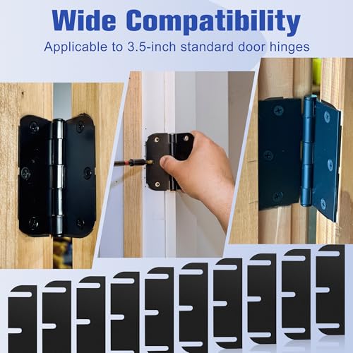 Image of 10 Pack Door Hinge Shims, 4 Inch Lenth 0.040 Inch Thickness Hardware for Door Hinge Repair Kit (3hole)