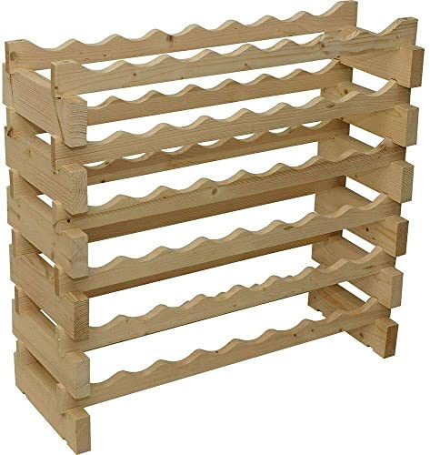 LKOP Stackable Modular Wine Storage Racks Shelves Standing, Thick REAL Wood MagnifiQ Wine rack Wine racks Wine cabinet Wine storage Wine rack cabinet Liquor rackn